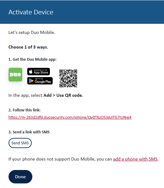 Activate 2FA device